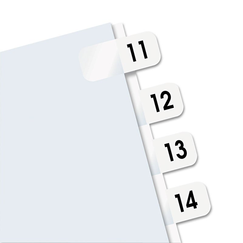 Redi-Tag Numbered Tabs  11-20 Pre-Printed Divider Tabs  Permanent Adhesive Index Labels  7/16"" x 1""  104 Tabs Per Pack  (B31002) - Image 2